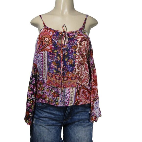 ANTHROPOLOGIE NWT Boho S Peasant Hippie India Gypsy Lace Floral Festival Top - Picture 1 of 11